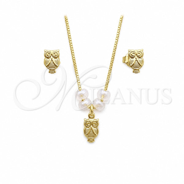 Gold Filled Ring — Earring and Pendant Adult Set Owl and Box — main product view — SKU 133777 | Oro Laminado anillo — Earring and Pendant Adult Set Owl and Box — SKU 133777