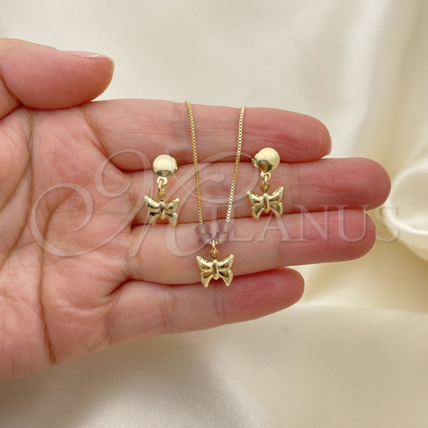 Gold Filled Ring — Earring and Pendant Adult Set Butterfly and Box — alternate product view — SKU 133781 | Oro Laminado anillo — Earring and Pendant Adult Set Butterfly and Box — SKU 133781