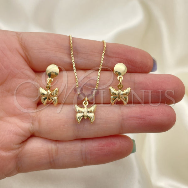 Gold Filled Ring — Earring and Pendant Adult Set Butterfly and Box — main product view — SKU 133781 | Oro Laminado anillo — Earring and Pendant Adult Set Butterfly and Box — SKU 133781
