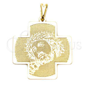 Gold Filled Pendant — Religious Pendant Cross and Jesus Design Resin 05.09. — main product view — SKU 133782 | Oro Laminado dije — Religious Pendant cruz and Jesus diseño Resin 05.09. — SKU 133782