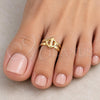 Oro Laminado Toe Ring, Gold Filled Style Anchor Design, Polished, Golden Finish, 01.233.0022 (One size fits all)