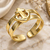 Oro Laminado Toe Ring, Gold Filled Style Anchor Design, Polished, Golden Finish, 01.233.0022 (One size fits all)