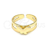 Oro Laminado Toe Ring, Gold Filled Style Butterfly Design, Polished, Golden Finish, 01.233.0023 (One size fits all)