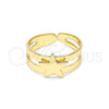 Oro Laminado Toe Ring, Gold Filled Style Star Design, Polished, Golden Finish, 01.233.0024 (One size fits all)