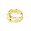 Oro Laminado Toe Ring, Gold Filled Style Star Design, Polished, Golden Finish, 01.233.0024 (One size fits all)