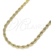 Oro Laminado Basic Necklace, Gold Filled Style Rope Design, Polished, Golden Finish, 04.213.0102.30 (04 MM Thickness, 30 Inches Length)