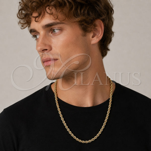 Gold Filled Necklace — Basic Necklace Rope Design Polished 04. 05 MM — alternate product view — SKU 133799 | Oro Laminado collar — básico Necklace Rope diseño pulido 04. 05 MM — SKU 133799