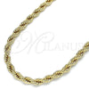 Oro Laminado Basic Necklace, Gold Filled Style Rope Design, Polished, Golden Finish, 04.213.0103.22 (05 MM Thickness, 22 Inches Length)