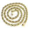 Oro Laminado Basic Necklace, Gold Filled Style Rope Design, Polished, Golden Finish, 04.213.0103.22 (05 MM Thickness, 22 Inches Length)