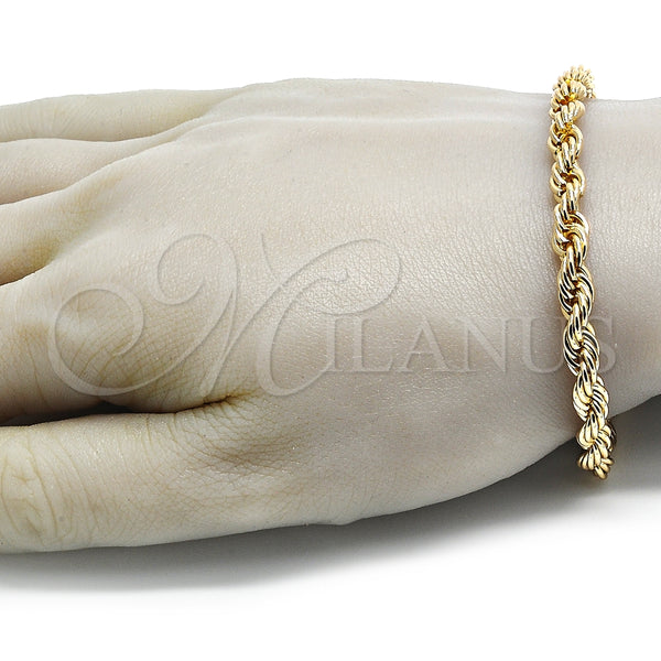 Gold Filled Bracelet — Basic Bracelet Rope Design Polished 04. 06 MM — alternate product view — SKU 133801 | Oro Laminado brazalete — básico Bracelet Rope diseño pulido 04. 06 MM — SKU 133801