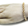 Oro Laminado Basic Bracelet, Gold Filled Style Rope Design, Polished, Golden Finish, 04.213.0207.08 (07 MM Thickness, 8 Inches Length)