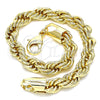 Oro Laminado Basic Bracelet, Gold Filled Style Rope Design, Polished, Golden Finish, 04.213.0207.08 (07 MM Thickness, 8 Inches Length)