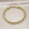 Oro Laminado Basic Bracelet, Gold Filled Style Rope Design, Polished, Golden Finish, 04.213.0207.08 (07 MM Thickness, 8 Inches Length)
