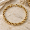 Oro Laminado Basic Anklet, Gold Filled Style Rope Design, Polished, Golden Finish, 04.213.0207.10 (07 MM Thickness, 10 Inches Length)