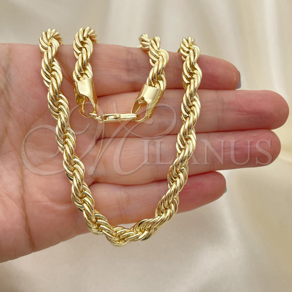 Gold Filled Necklace — Basic Necklace Rope Design Polished 04. 07 MM — main product view — SKU 133806 | Oro Laminado collar — básico Necklace Rope diseño pulido 04. 07 MM — SKU 133806