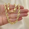 Oro Laminado Basic Necklace, Gold Filled Style Rope Design, Polished, Golden Finish, 04.213.0207.18 (07 MM Thickness, 18 Inches Length)