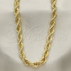 Oro Laminado Basic Necklace, Gold Filled Style Rope Design, Polished, Golden Finish, 04.213.0207.22 (07 MM Thickness, 22 Inches Length)