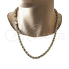 Oro Laminado Basic Necklace, Gold Filled Style Rope Design, Polished, Golden Finish, 04.213.0207.24 (07 MM Thickness, 24 Inches Length)