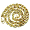 Oro Laminado Basic Necklace, Gold Filled Style Rope Design, Polished, Golden Finish, 04.213.0207.24 (07 MM Thickness, 24 Inches Length)