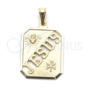 Gold Filled Pendant — Religious Pendant Sagrado Corazon de Jesus Design Resin — main product view — SKU 133810 | Oro Laminado dije — Religious Pendant Sagrado Corazon de Jesus diseño Resin — SKU 133810