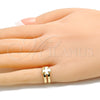 Oro Laminado Toe Ring, Gold Filled Style Four-leaf Clover Design, Polished, Golden Finish, 01.233.0025 (One size fits all)