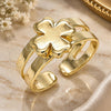 Oro Laminado Toe Ring, Gold Filled Style Four-leaf Clover Design, Polished, Golden Finish, 01.233.0025 (One size fits all)
