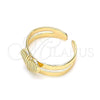 Oro Laminado Toe Ring, Gold Filled Style Heart Design, Polished, Golden Finish, 01.233.0026 (One size fits all)