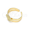 Oro Laminado Toe Ring, Gold Filled Style Heart Design, Polished, Golden Finish, 01.233.0026 (One size fits all)