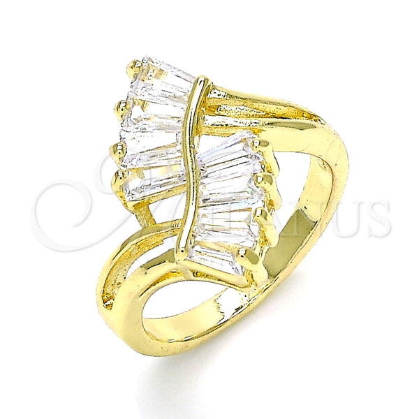 Gold Filled Ring — Multi Stone Ring Baguette Design with White Cubic — main product view — SKU 133820 | Oro Laminado anillo — Multi Stone Ring Baguette diseño with blanco Cubic — SKU 133820