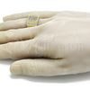 Oro Laminado Mens Ring, Gold Filled Style with White Micro Pave, Polished, Golden Finish, 01.283.0021.11 (Size 11)