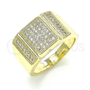 Gold Filled Ring — Mens Ring with White Micro Pave Polished 01. — main product view — SKU 133836 | Oro Laminado anillo — Mens Ring with blanco Micro Pave pulido 01. — SKU 133836
