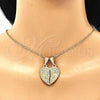 Oro Laminado Fancy Pendant, Gold Filled Style Heart Design, Polished, Golden Finish, 05.351.0107