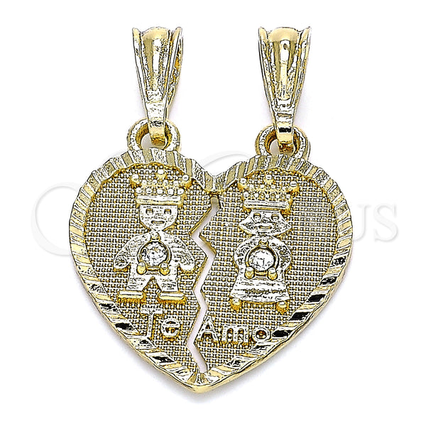 Gold Filled Pendant — Fancy Pendant Little Girl and Little Boy Design — main product view — SKU 133857 | Oro Laminado dije — elegante Pendant Little Girl and Little Boy diseño — SKU 133857
