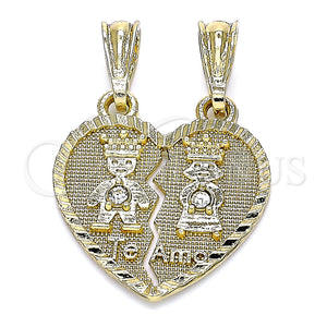 Gold Filled Pendant — Fancy Pendant Little Girl and Little Boy Design — main product view — SKU 133857 | Oro Laminado dije — elegante Pendant Little Girl and Little Boy diseño — SKU 133857