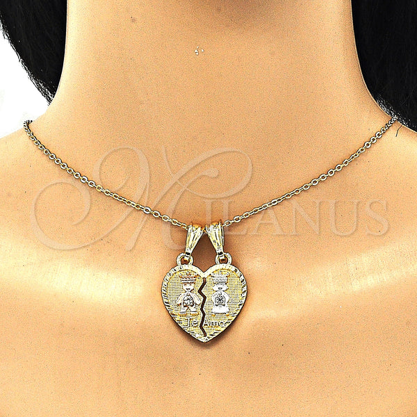 Gold Filled Pendant — Fancy Pendant Little Girl and Little Boy Design — alternate product view — SKU 133858 | Oro Laminado dije — elegante Pendant Little Girl and Little Boy diseño — SKU 133858