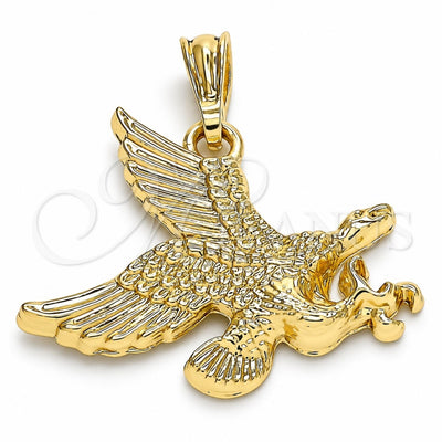 Oro Laminado Fancy Pendant, Gold Filled Style Eagle Design, Polished, Golden Finish, 05.351.0114