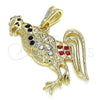 Oro Laminado Fancy Pendant, Gold Filled Style with Multicolor Crystal, Polished, Golden Finish, 05.351.0118.1