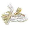 Oro Laminado Fancy Pendant, Gold Filled Style Eagle Design, Polished, Tricolor, 05.351.0119