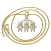 Oro Laminado Pendant Necklace, Gold Filled Style Little Girl Design, Polished, Golden Finish, 04.351.0008.20 (01 MM Thickness, 20 Inches Length)