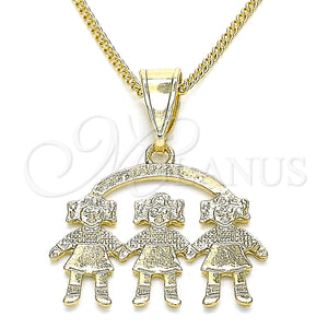 Gold Filled Necklace — Pendant Necklace Little Girl Design Polished 04. 01 — main product view — SKU 133886 | Oro Laminado collar — Pendant Necklace Little Girl diseño pulido 04. 01 — SKU 133886