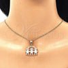 Oro Laminado Pendant Necklace, Gold Filled Style Little Girl Design, Polished, Tricolor, 04.351.0008.1.20 (01 MM Thickness, 20 Inches Length)
