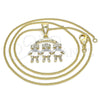 Oro Laminado Pendant Necklace, Gold Filled Style Little Girl Design, Polished, Tricolor, 04.351.0008.1.20 (01 MM Thickness, 20 Inches Length)