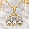 Oro Laminado Pendant Necklace, Gold Filled Style Little Girl Design, Polished, Tricolor, 04.351.0008.1.20 (01 MM Thickness, 20 Inches Length)