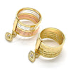 Oro Laminado Multi Stone Ring, Gold Filled Style Semanario and Evil Eye Design, with White Cubic Zirconia, Diamond Cutting Finish, Golden Finish, 01.253.0033.1.08 (Size 8)