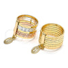 Oro Laminado Elegant Ring, Gold Filled Style Semanario and Guadalupe Design, Diamond Cutting Finish, Golden Finish, 01.253.0038.1.08 (Size 8)