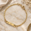 Oro Laminado ID Bracelet, Gold Filled Style Heart and Mariner Design, Polished, Golden Finish, 03.32.0288.06 (6 Inches Length)