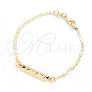 Gold Filled Bracelet — ID Bracelet Heart and Mariner Design Polished 03.32. — main product view — SKU 133923 | Oro Laminado brazalete — ID Bracelet corazón and Mariner diseño pulido 03.32. — SKU 133923