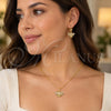 Oro Laminado Earring and Pendant Adult Set, Gold Filled Style Bee Design, with White Cubic Zirconia, Polished, Golden Finish, 10.210.0140
