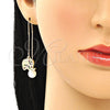 Oro Laminado Threader Earring, Gold Filled Style Elephant Design, with Multicolor Micro Pave, Polished, Golden Finish, 02.210.0358.1