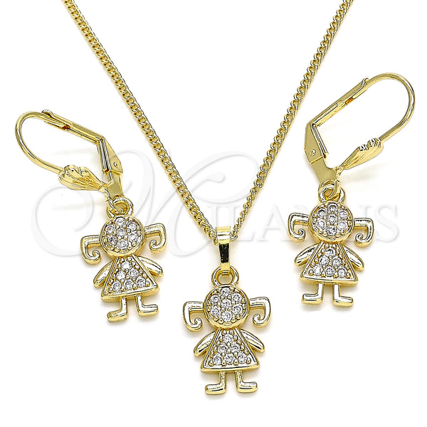 Gold Filled Ring — Earring and Pendant Adult Set Little Girl Design — main product view — SKU 133967 | Oro Laminado anillo — Earring and Pendant Adult Set Little Girl diseño — SKU 133967